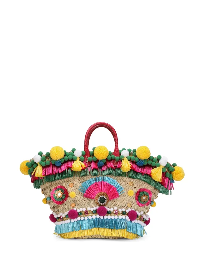 Dolce & Gabbana Dolce & Gabbana ケンドラ 刺繍入り 編み込み バスケットバッグの商品画像