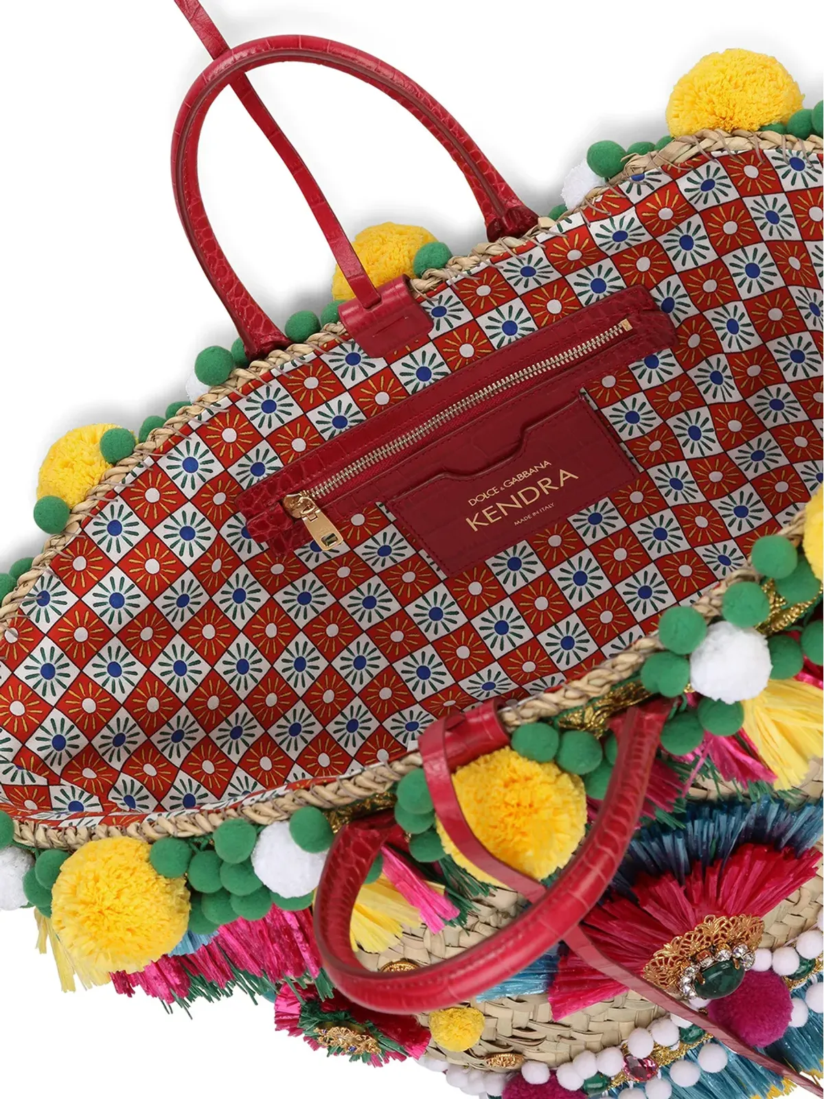 Dolce & Gabbana ケンドラ 刺繍入り 編み込み バスケットバッグ - 画像5