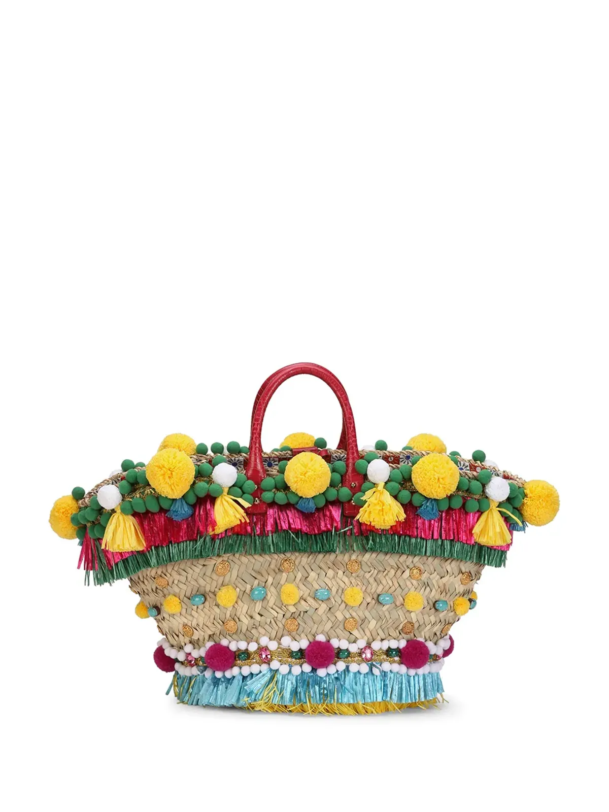 Dolce & Gabbana ケンドラ 刺繍入り 編み込み バスケットバッグ - 画像3