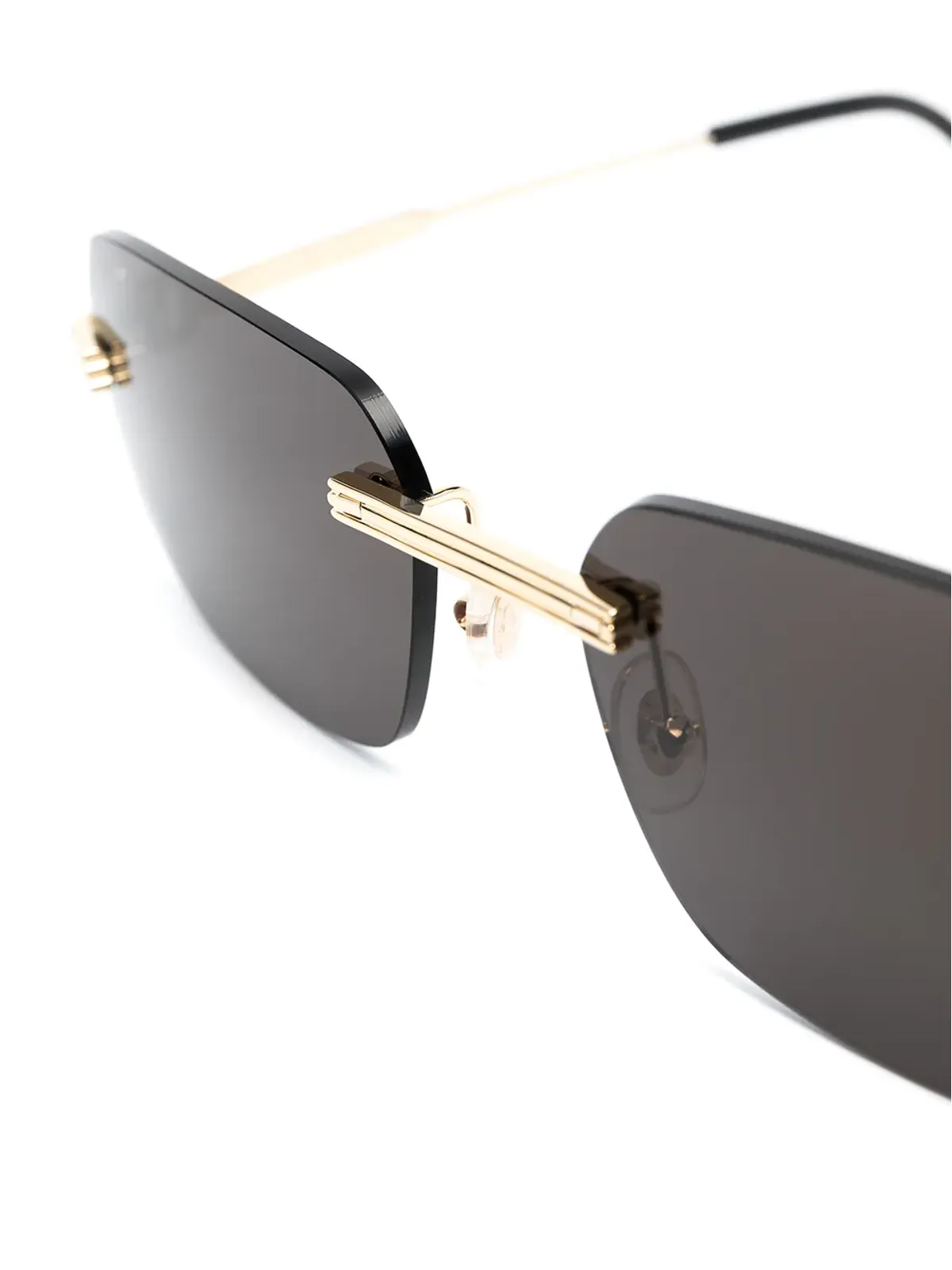 Cartier Eyewear サングラス スクエアフレーム ティンテッドレンズ ゴールド - 画像3