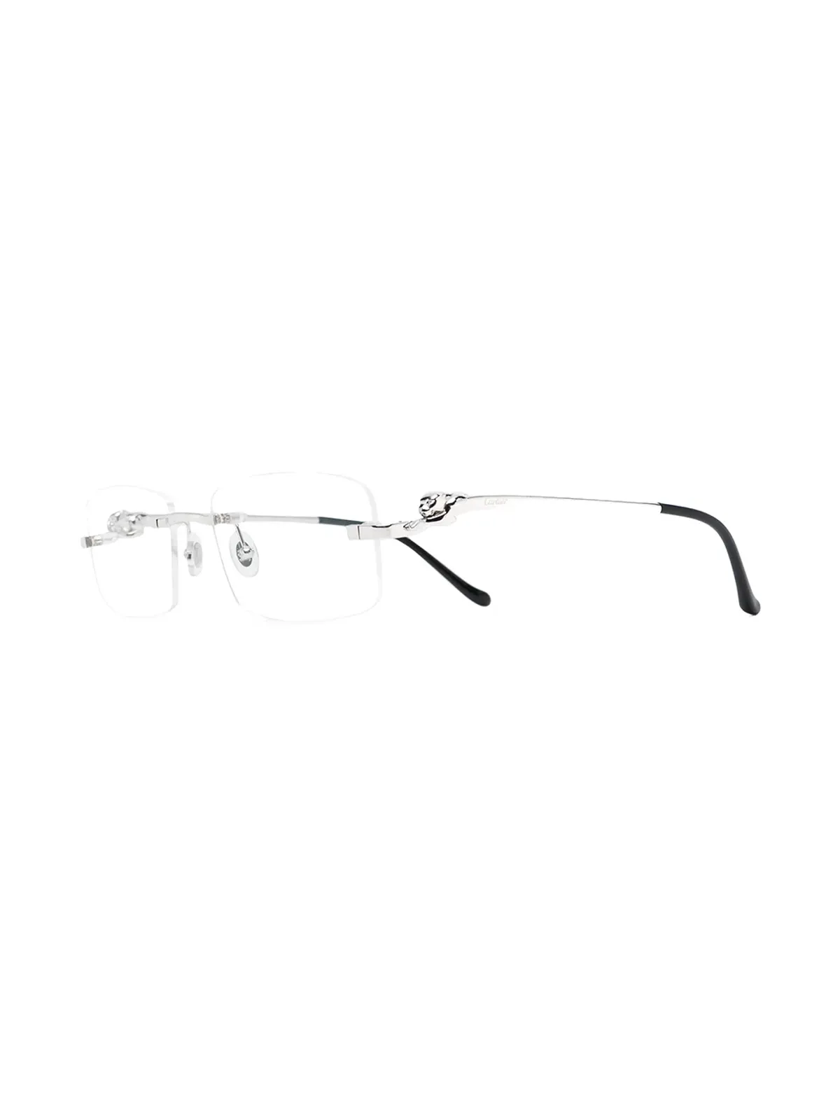 Cartier Eyewear リムレススクエアフレーム眼鏡 - シルバー - 画像2