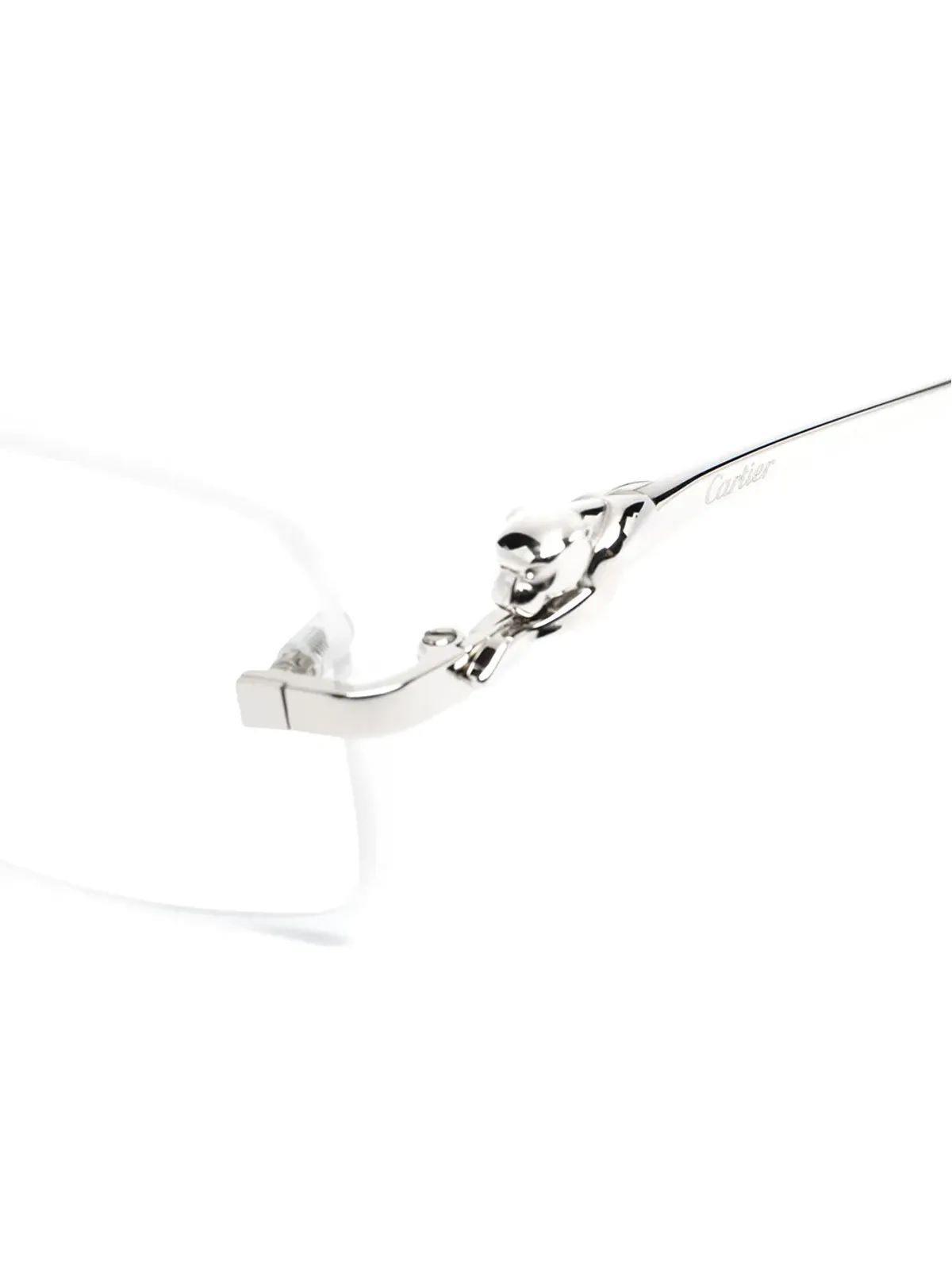 Cartier Eyewear リムレススクエアフレーム眼鏡 - シルバー - 画像3