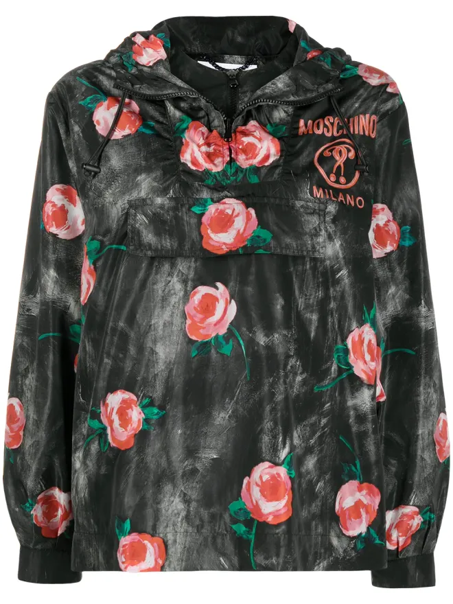 Moschino Moschino ローズ柄フード付きウィンブレーカーの商品画像