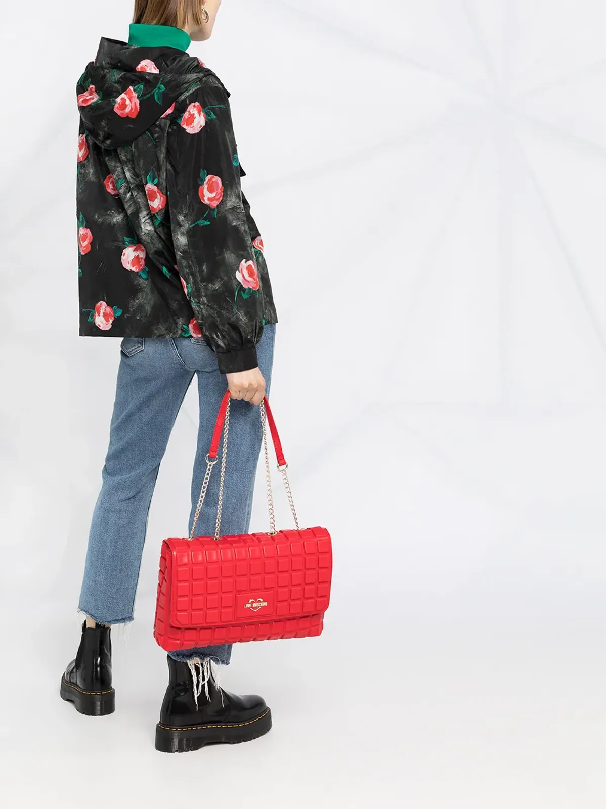 Moschino ローズ柄フード付きウィンブレーカー - 画像4