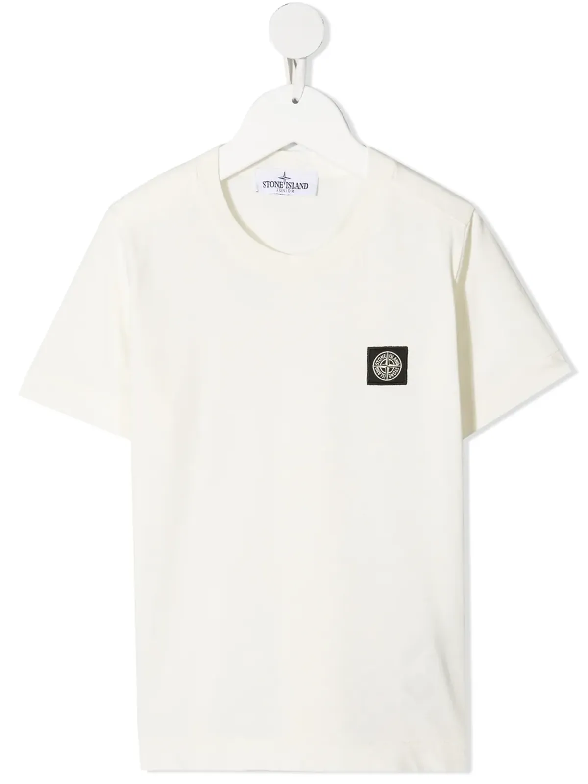 Stone Island Junior ロゴパッチ付きコットンTシャツ - 画像1