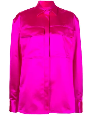 Alex Perry Duchesse satin boxy shirt - Pink - サムネイル1