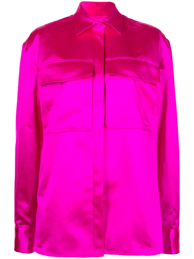 Alex Perry Alex Perry Duchesse satin boxy shirt - Pinkの商品画像
