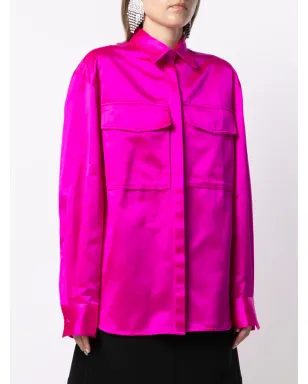 Alex Perry Duchesse satin boxy shirt - Pink - サムネイル3