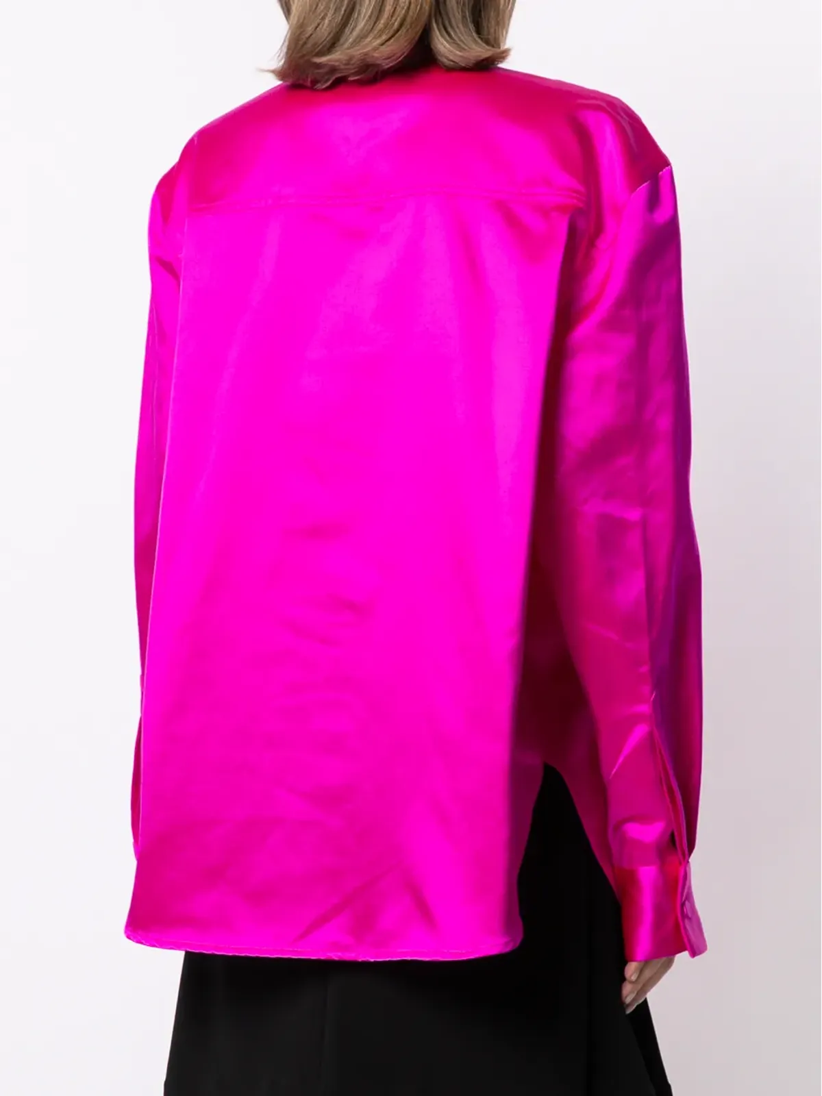 Alex Perry Duchesse satin boxy shirt - Pink - 画像4