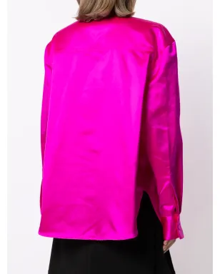 Alex Perry Duchesse satin boxy shirt - Pink - サムネイル4
