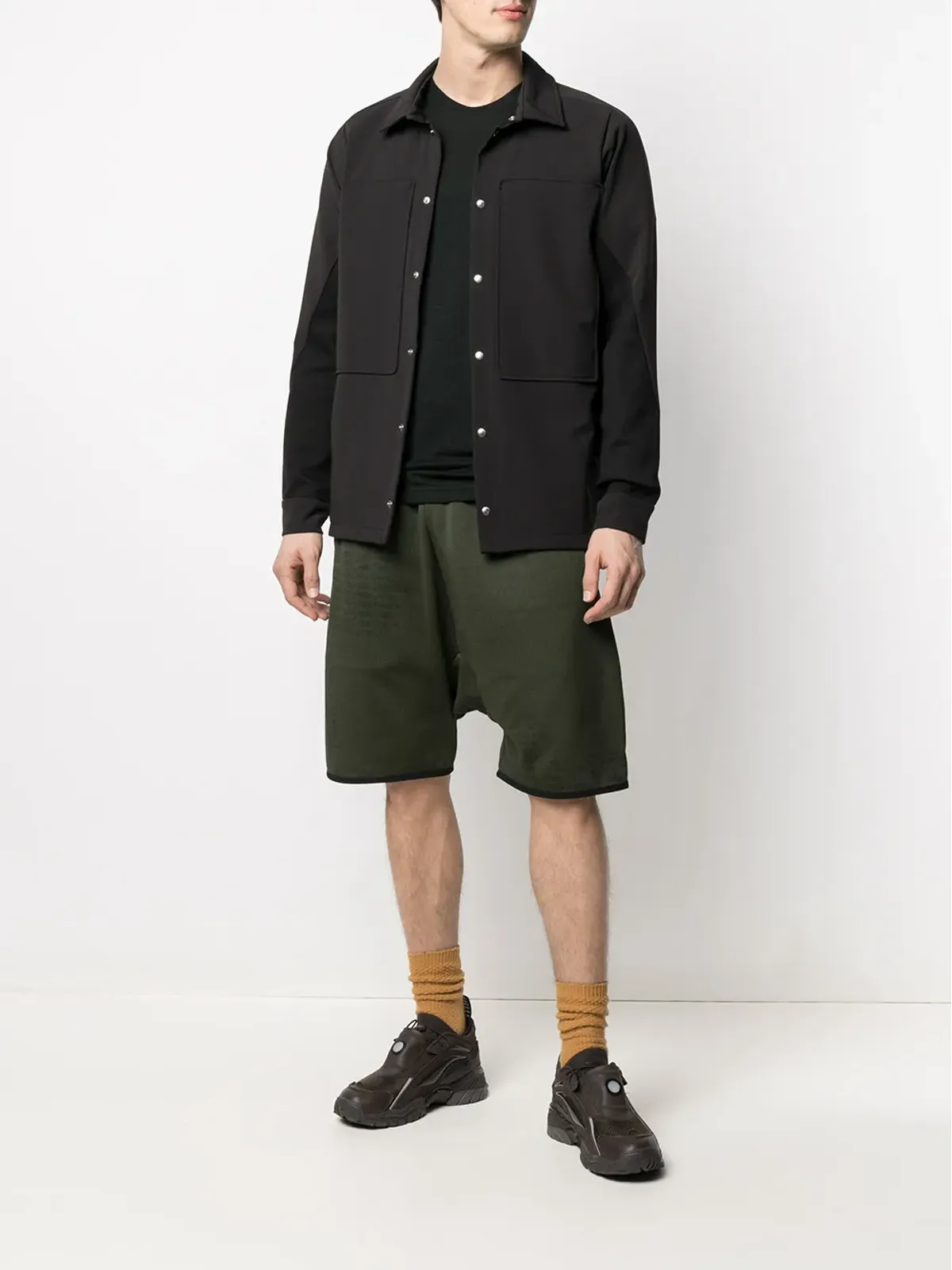 BYBORRE weatherproof panelled overshirt - Black - 画像2