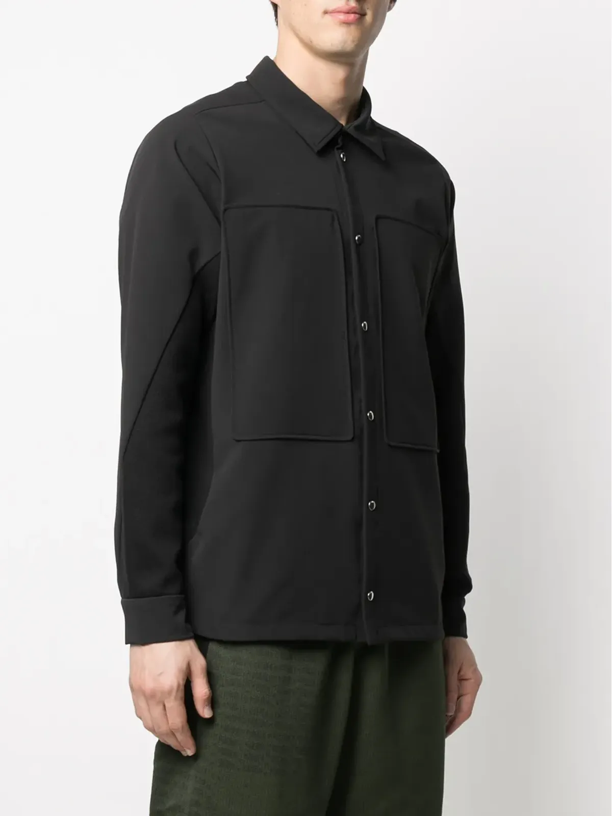 BYBORRE weatherproof panelled overshirt - Black - 画像4