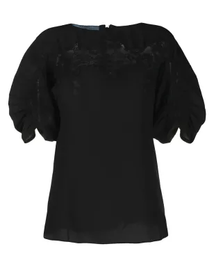 Prada レースパネル入りシルクブラウス - サムネイル1