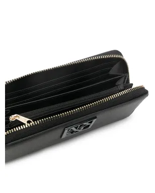 Armani Exchange ロゴプレート付きジップアップ財布 - ブラック - サムネイル3