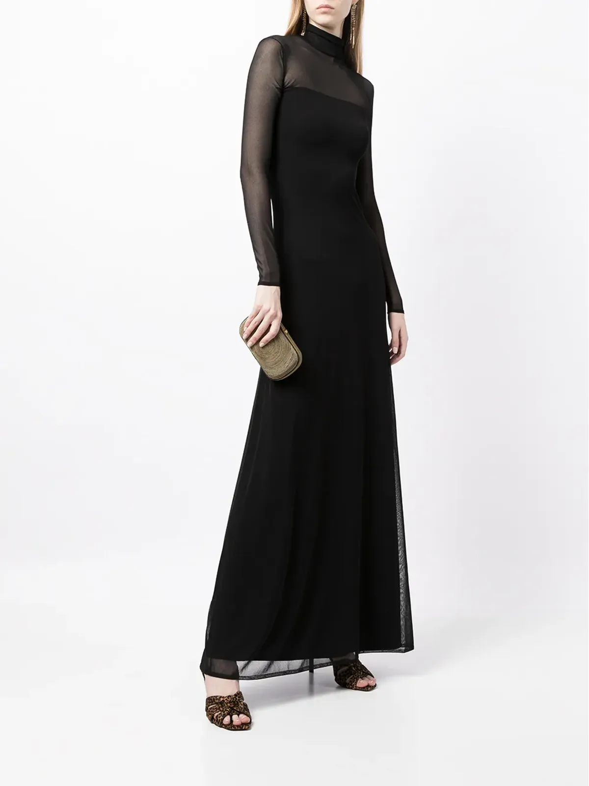 Ralph Lauren Collection シアーパネルのフレアドレス ブラック - 画像2