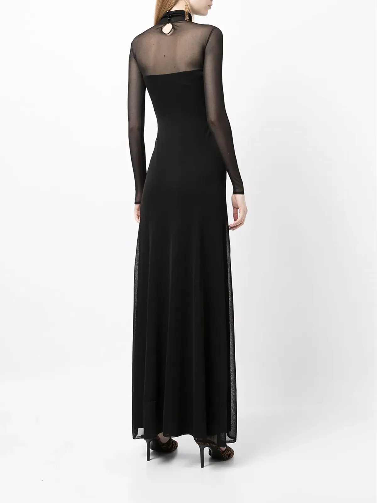 Ralph Lauren Collection シアーパネルのフレアドレス ブラック - 画像4