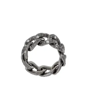 SHAY 18K ブラックゴールド ツインクル ダイヤモンド ジャンボリンク リング - サムネイル1