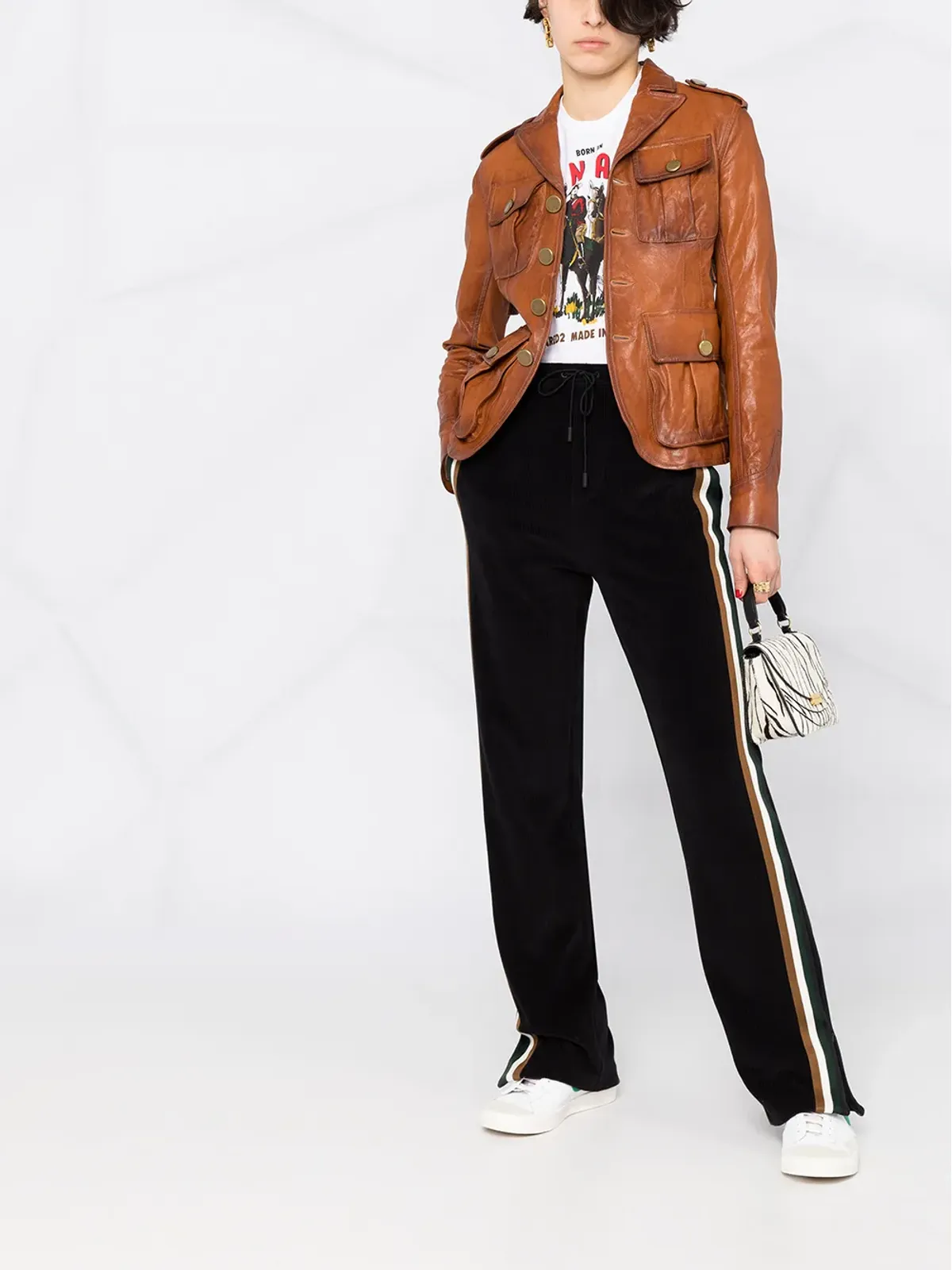 DSQUARED2 サイドストライプ コーデュロイ トラックパンツ - 画像2