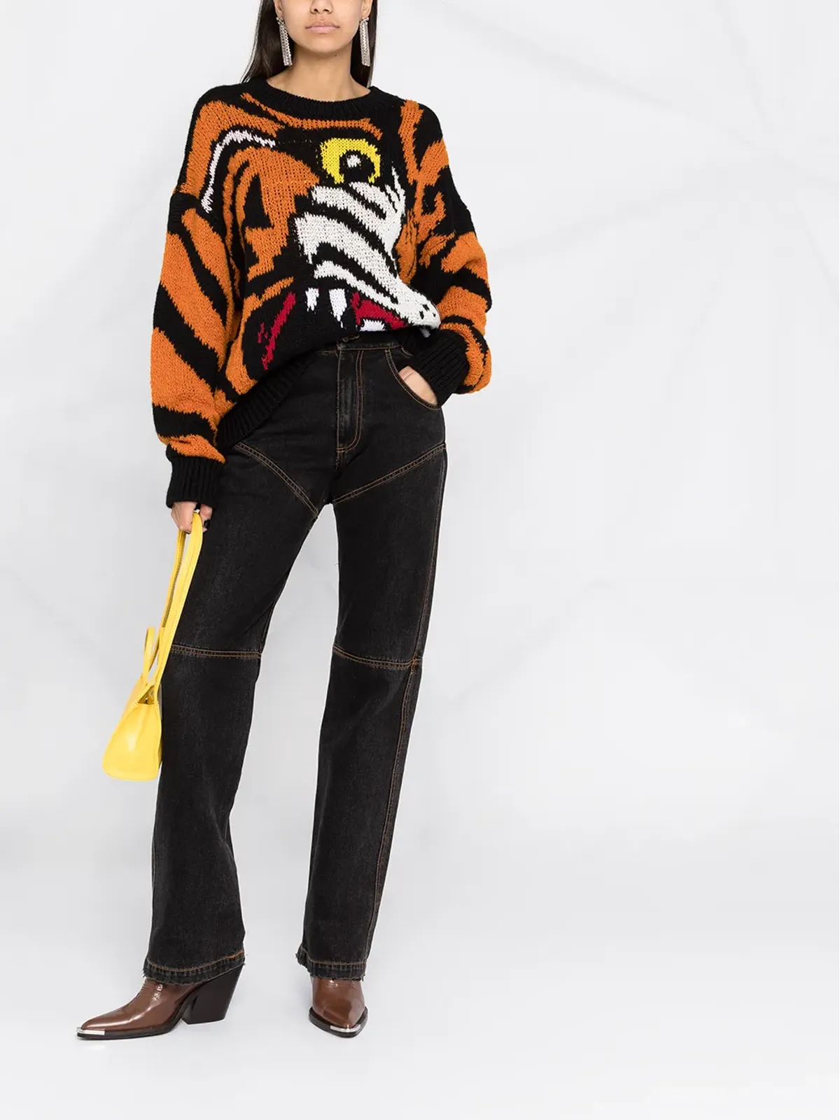 DSQUARED2 タイガー柄インターシャ ジャンパー - オレンジ - 画像2