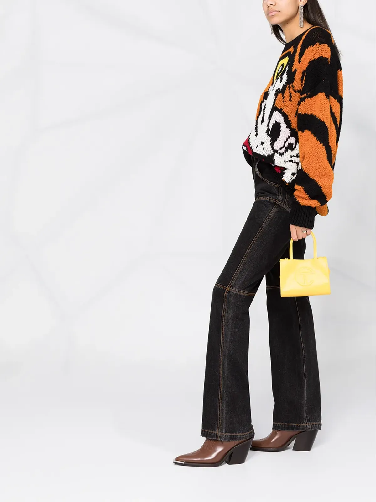 DSQUARED2 タイガー柄インターシャ ジャンパー - オレンジ - 画像4