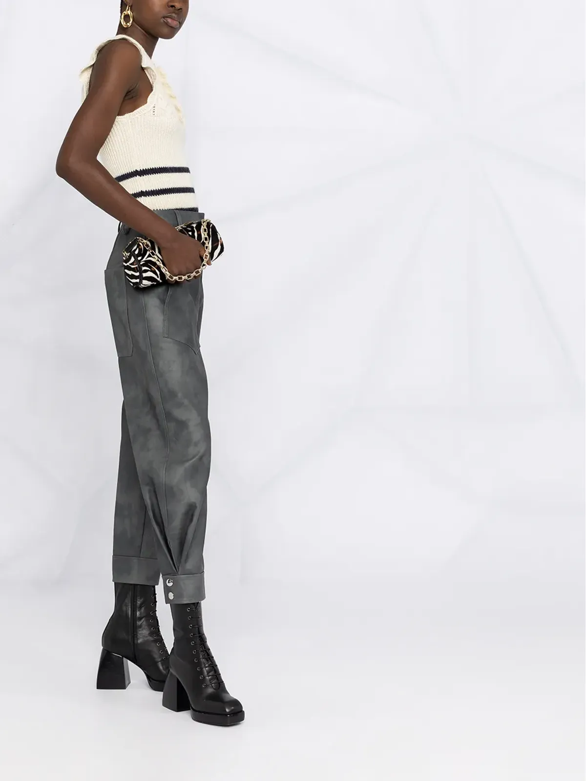 DSQUARED2 フリル付きノースリーブニットトップ - Neutrals - 画像4