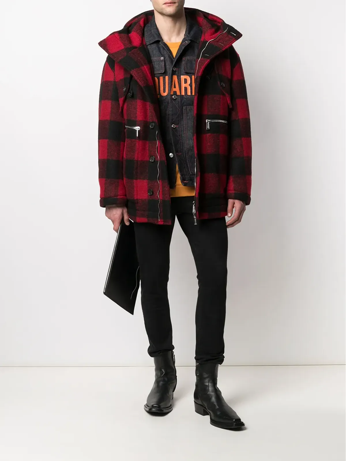 DSQUARED2 チェック柄のシングルブレストコート - 画像2