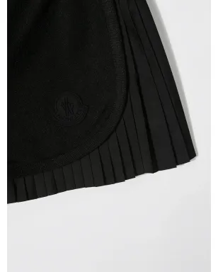 Moncler Enfant パネルドプリーツショーツ - ブラック - サムネイル3