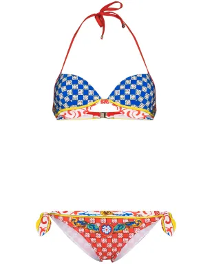 Dolce & Gabbana Carretto柄三角ビキニ - サムネイル1