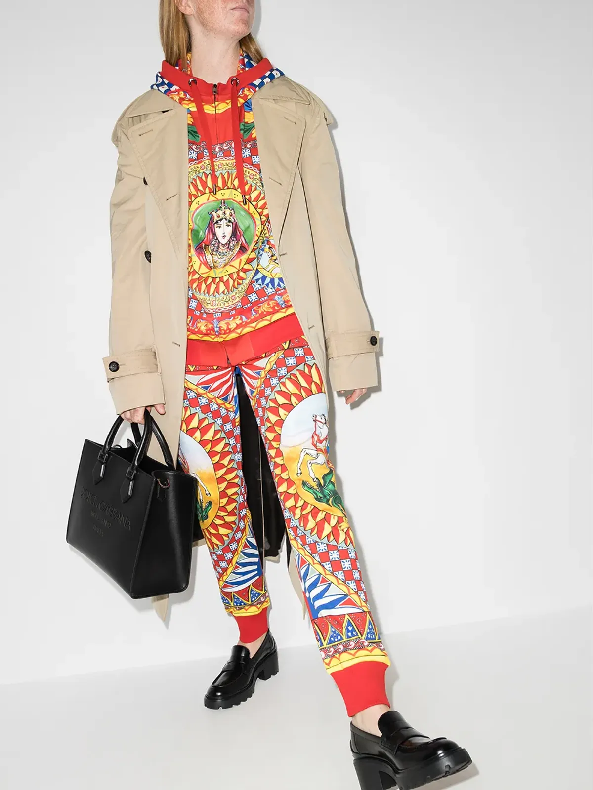 Dolce & Gabbana Carettoプリント ジョギングパンツ レッド - 画像5