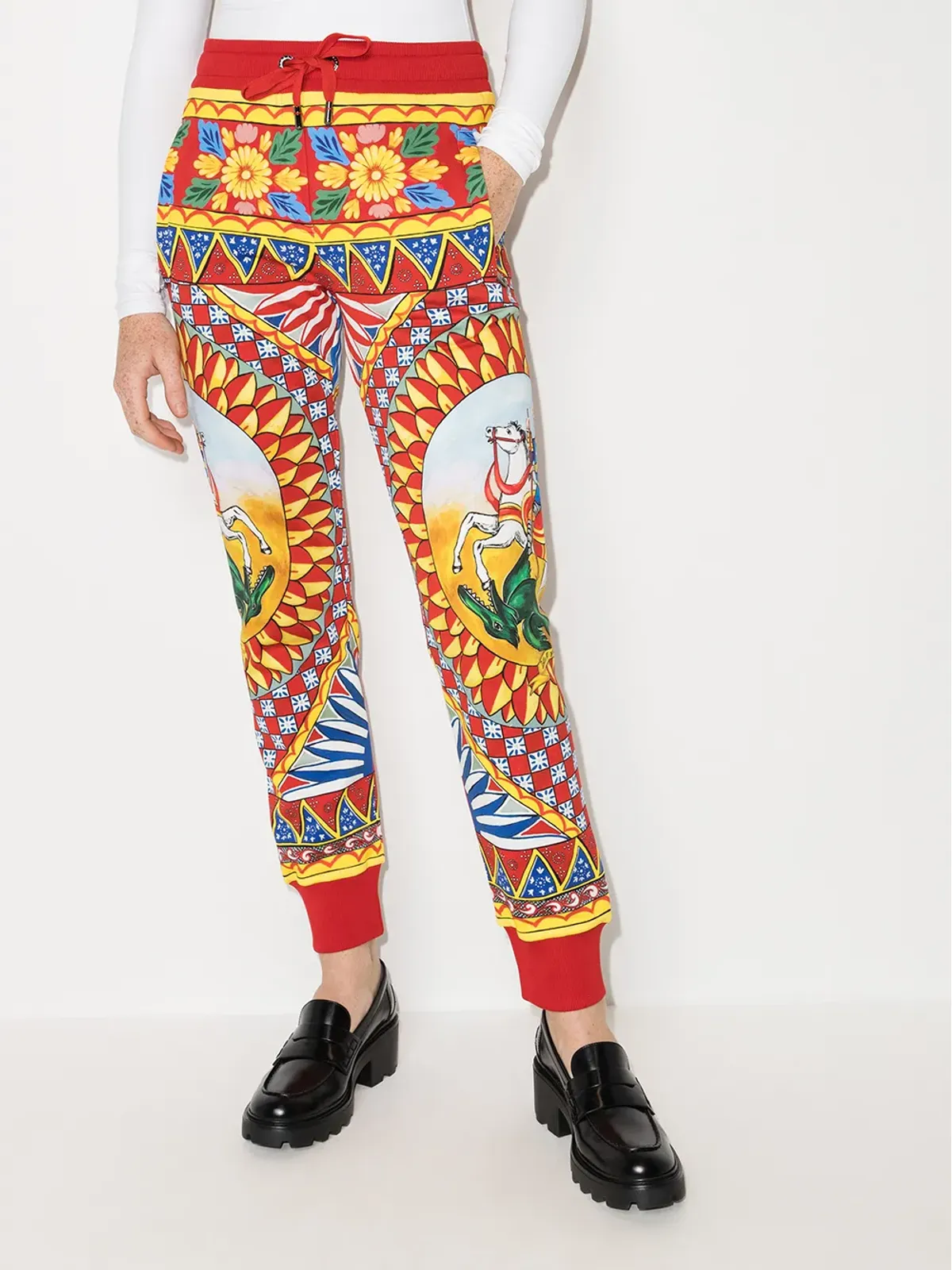 Dolce & Gabbana Carettoプリント ジョギングパンツ レッド - 画像2