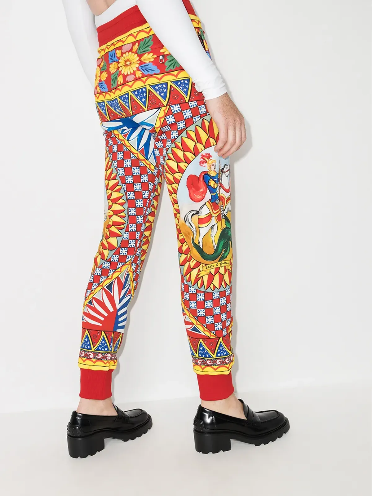 Dolce & Gabbana Carettoプリント ジョギングパンツ レッド - 画像3