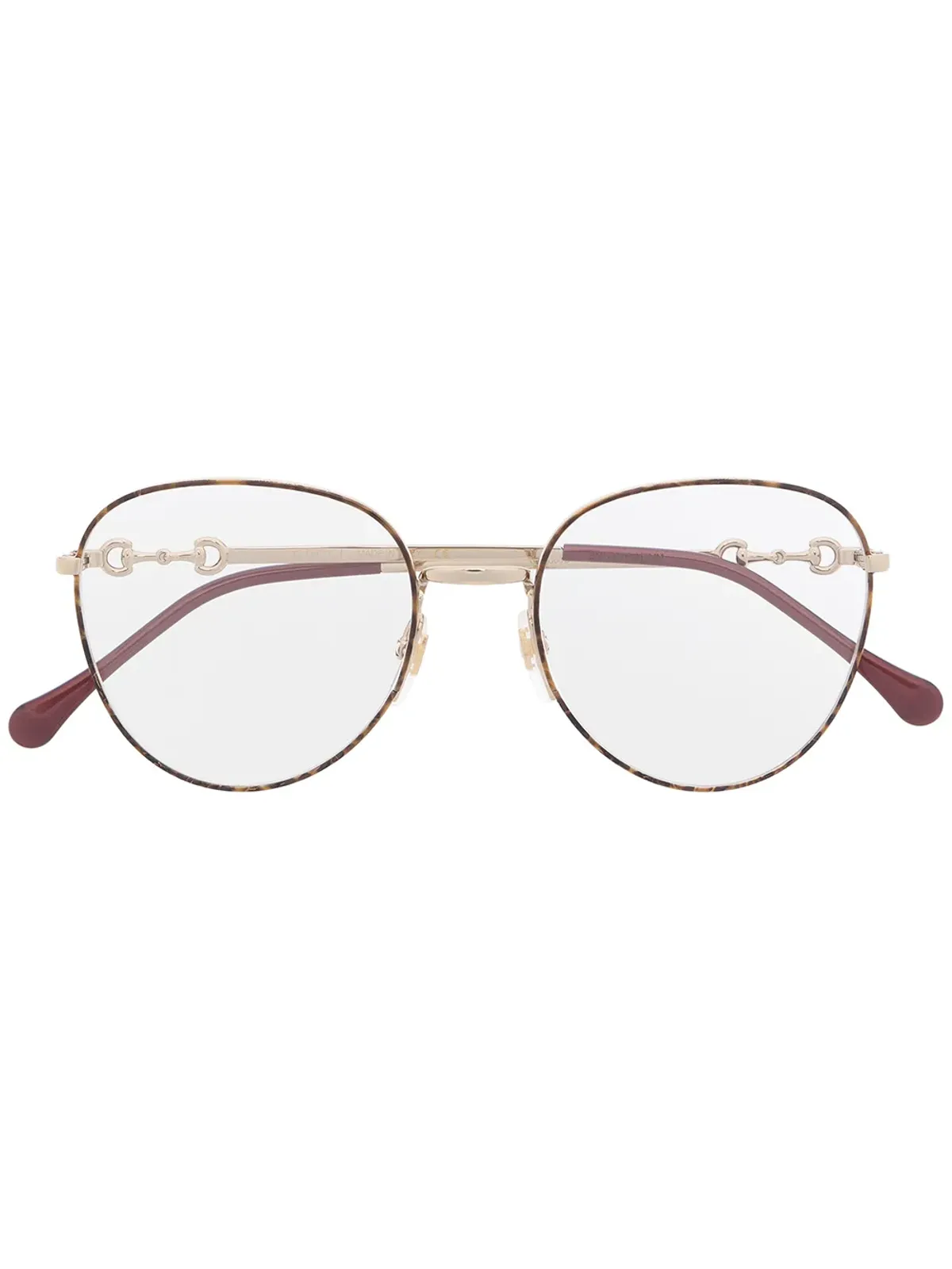 Gucci Eyewear 丸型フレーム眼鏡 - ゴールド - 画像1