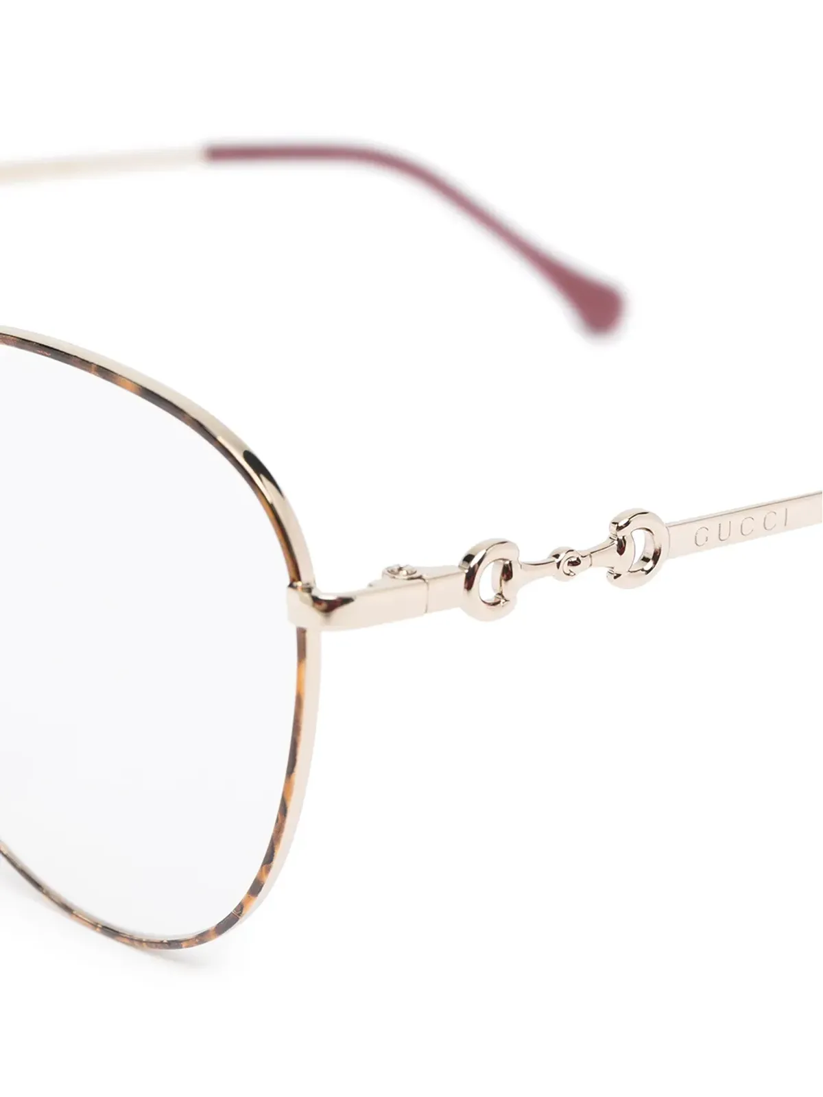 Gucci Eyewear 丸型フレーム眼鏡 - ゴールド - 画像3