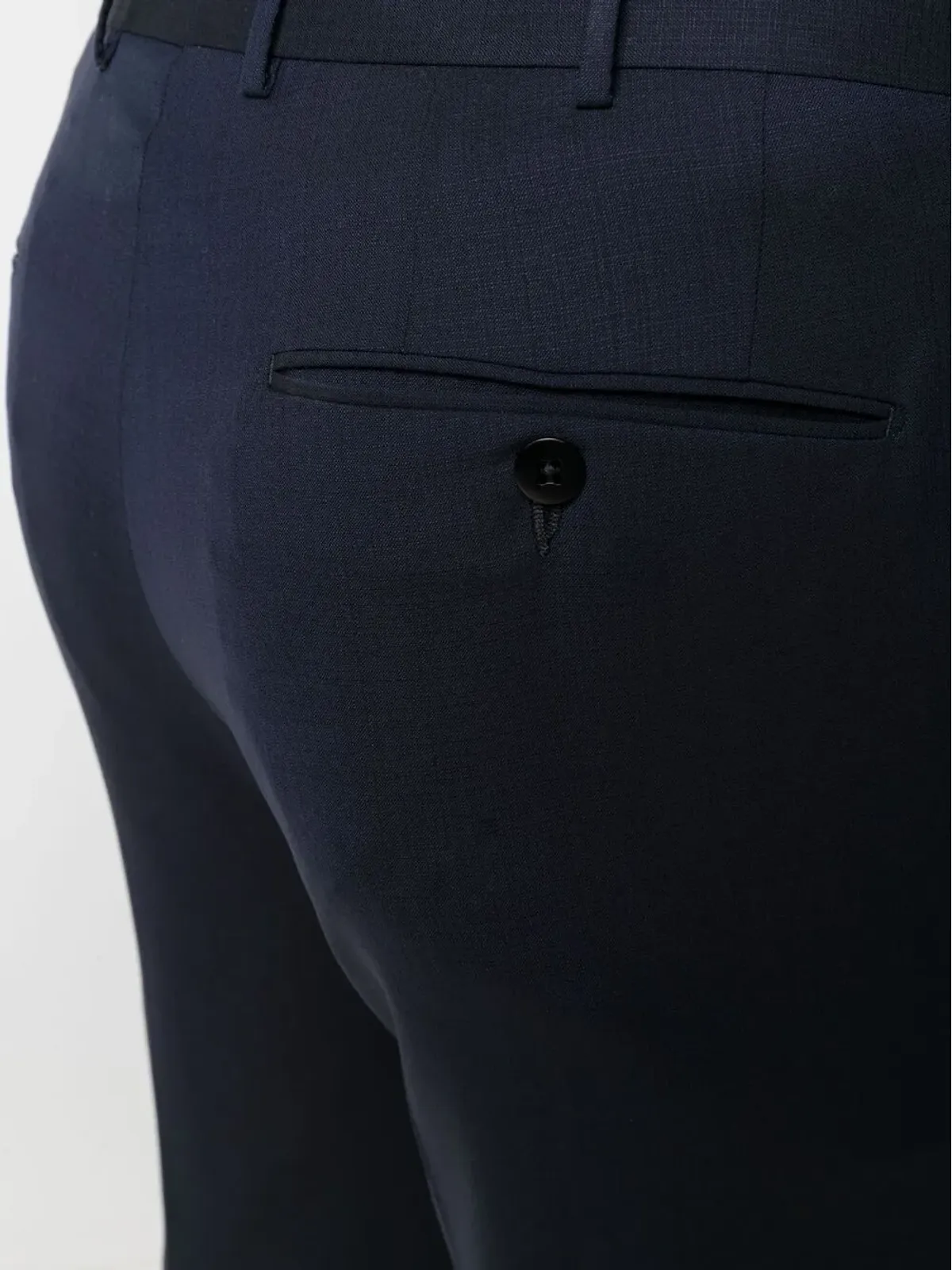 Zegna ネイビーのスリムフィット テーラードパンツ - 画像5