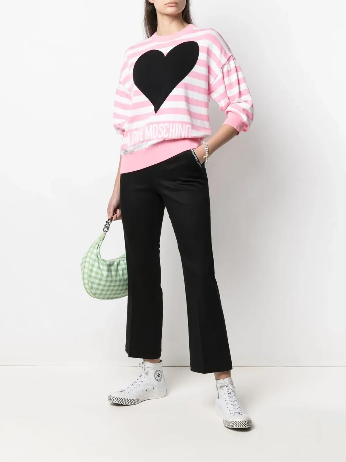 Love Moschino ストライプ柄 ロゴプリント スウェットシャツ - 画像2