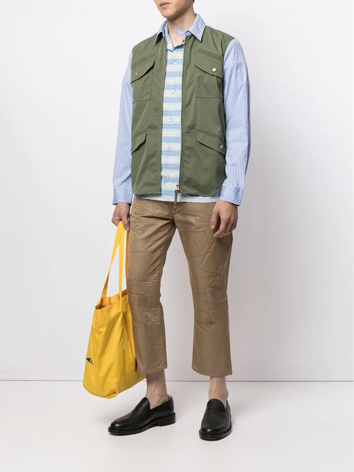 Junya Watanabe MAN 刺繍入りクロップドチノパンツ - 画像2