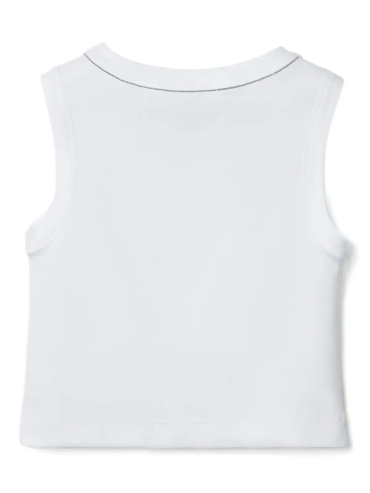 Brunello Cucinelli Kids スタッズ付きノースリーブ・クロップトップ - White - 画像2
