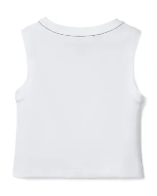 Brunello Cucinelli Kids スタッズ付きノースリーブ・クロップトップ - White - サムネイル2