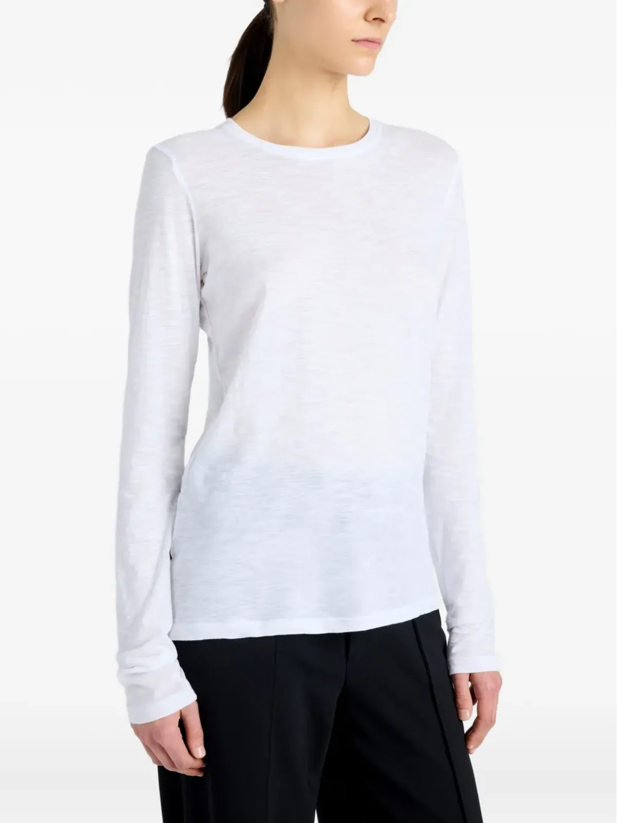 Proenza Schouler 長袖ジャージーTシャツ ホワイト - 画像5