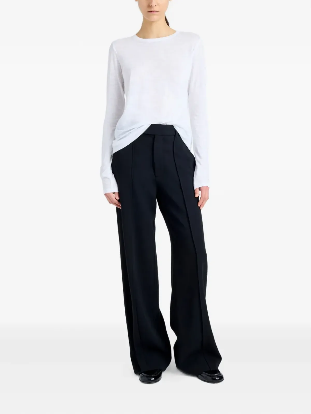 Proenza Schouler 長袖ジャージーTシャツ ホワイト - 画像2