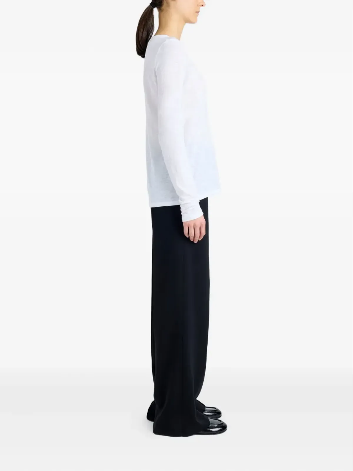 Proenza Schouler 長袖ジャージーTシャツ ホワイト - 画像3