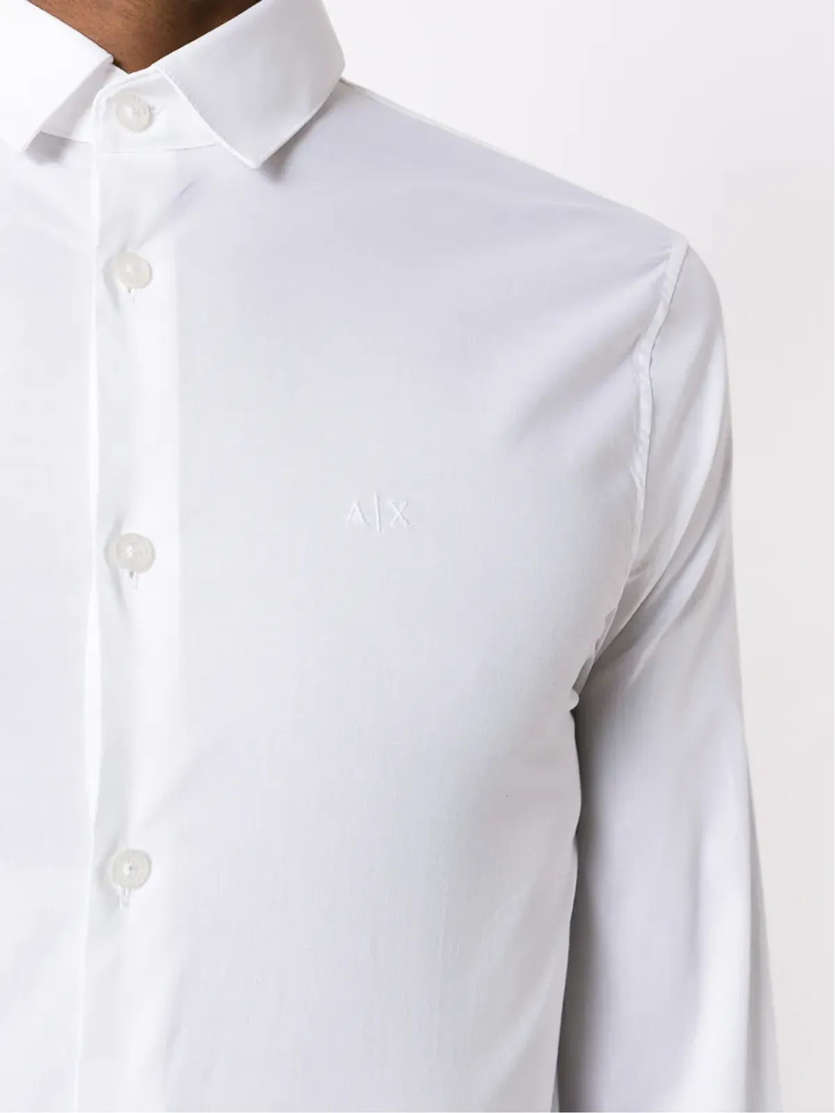 Armani Exchange 長袖コットンシャツ - White - 画像5