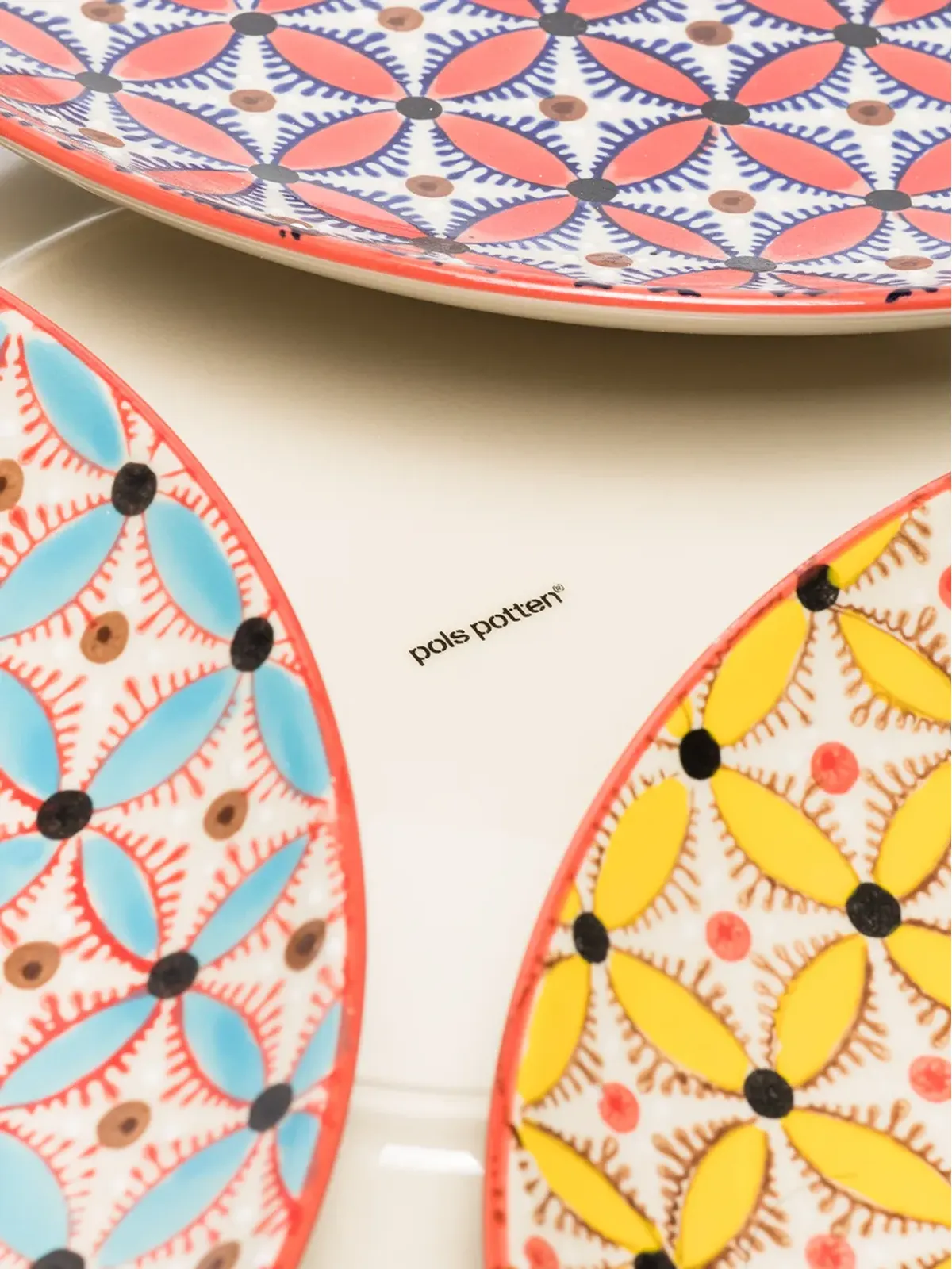 POLSPOTTEN Hippy dinner plate set - Red - 画像3