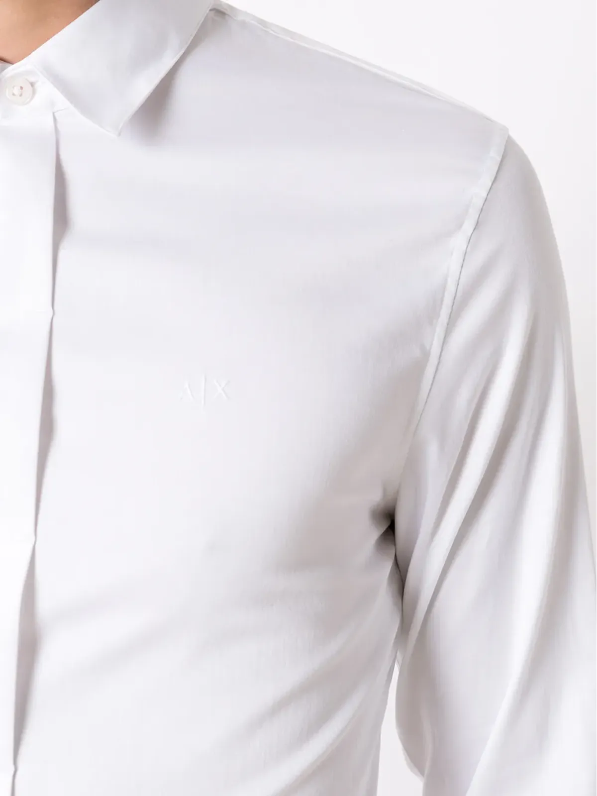 Armani Exchange スリムカット テーラード長袖シャツ - White - 画像5