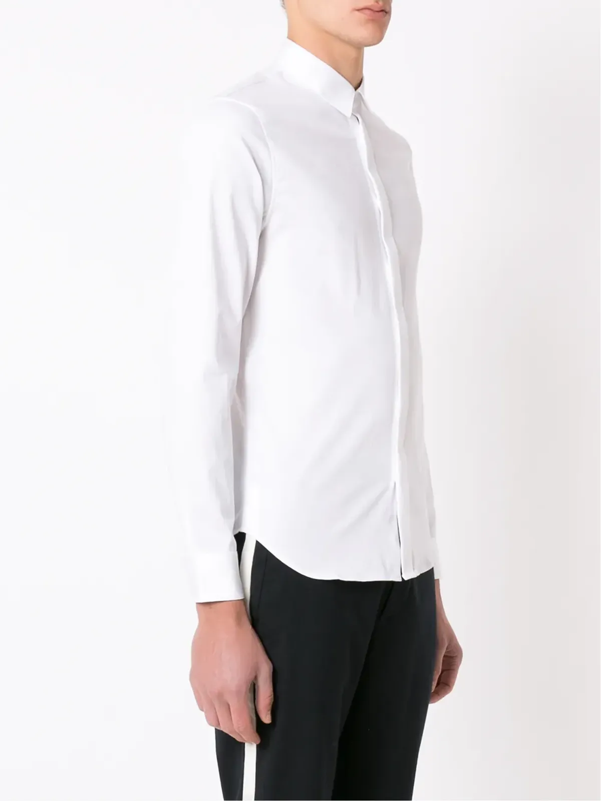 Armani Exchange スリムカット テーラード長袖シャツ - White - 画像3