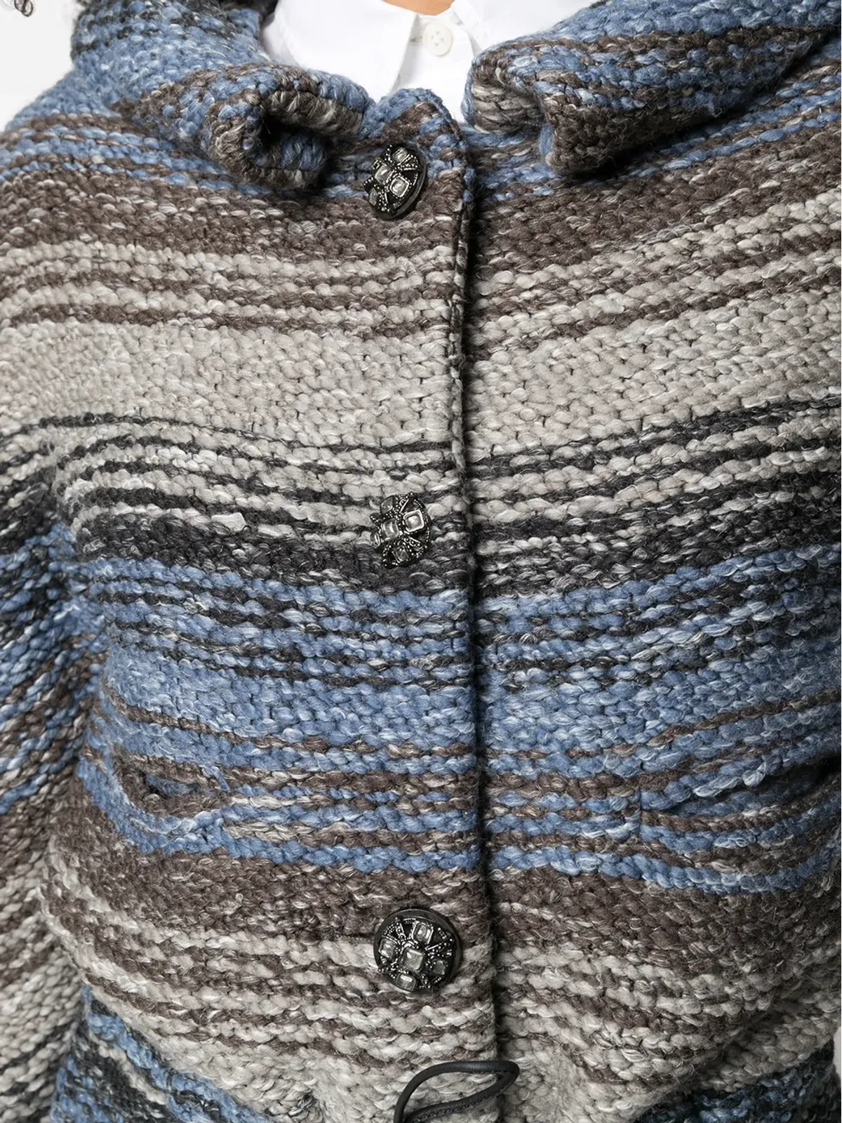 CHANEL Pre-Owned 2010年ストライプ織りジャケット - 画像5
