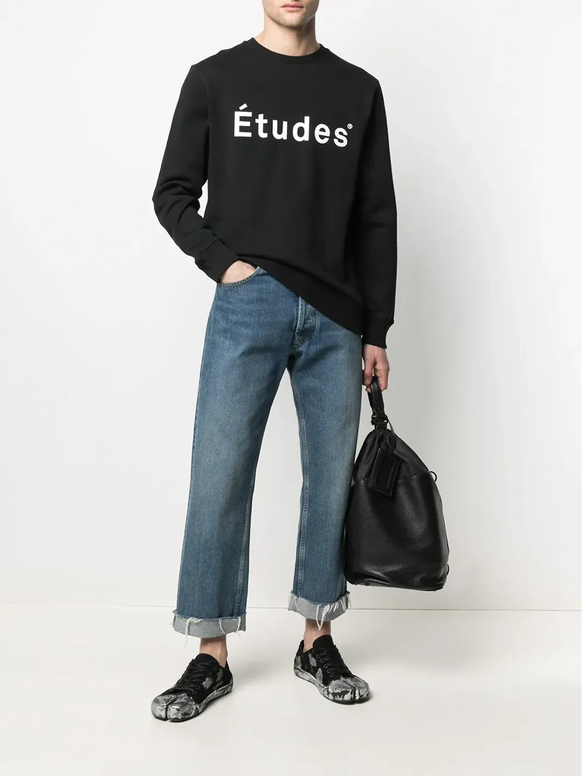 Études Studio ロゴプリントスウェットシャツ ブラック - 画像2