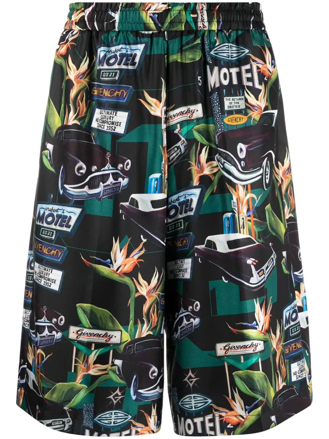 Givenchy Givenchy カープリント ストレートレッグショーツ - ブラックの商品画像