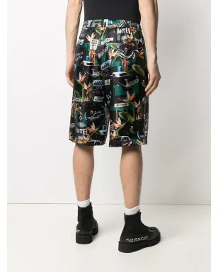 Givenchy カープリント ストレートレッグショーツ - ブラック - サムネイル4