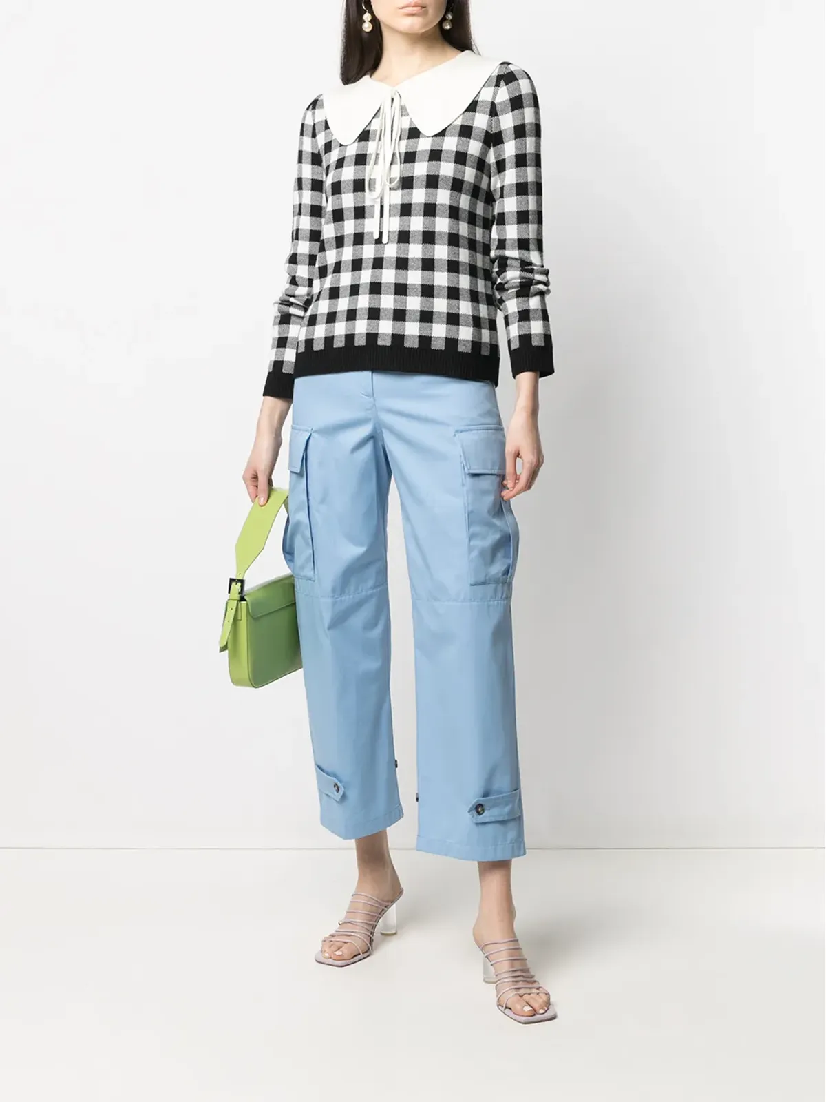 MSGM クロップドハイウエストパンツ - 画像2